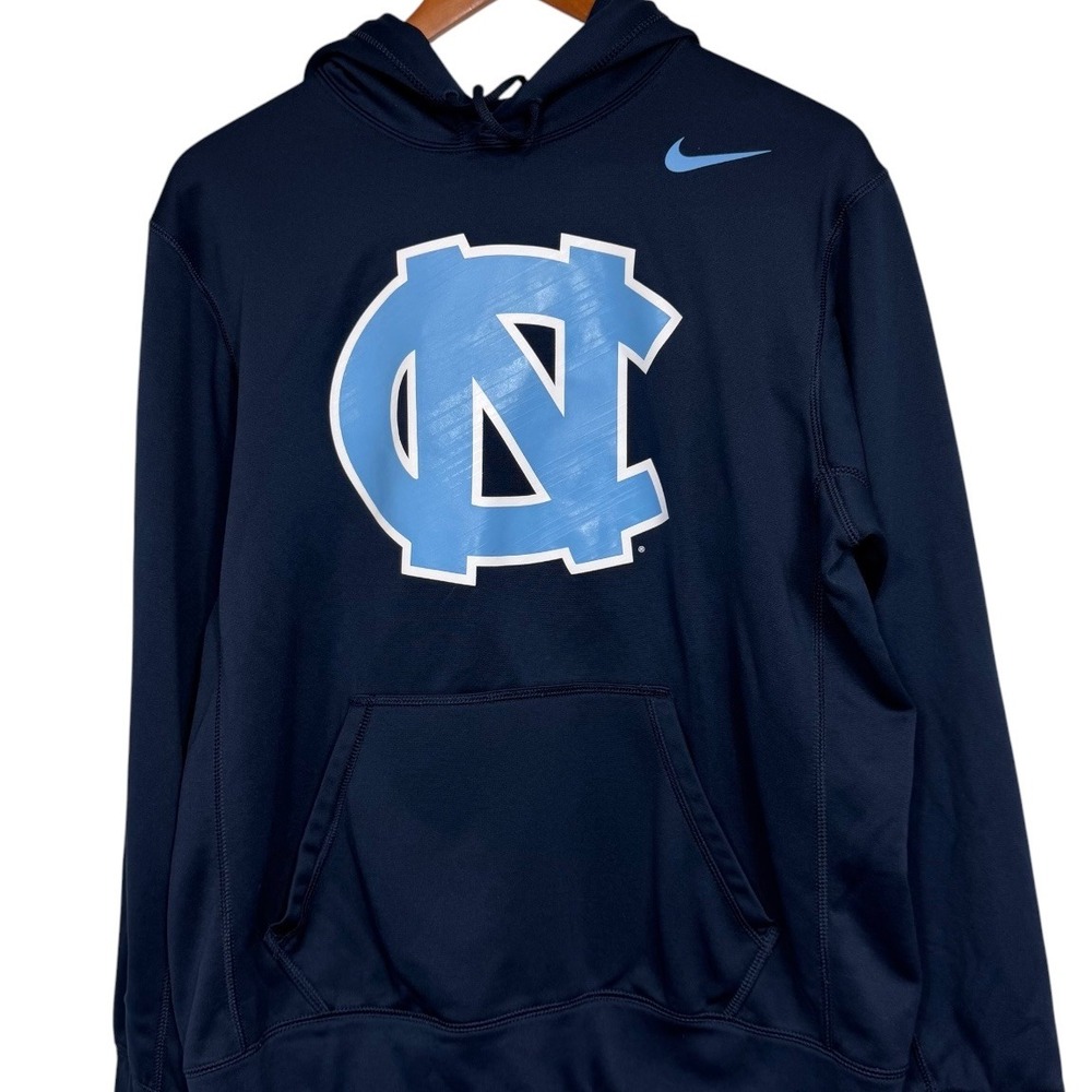 Nike UNC North Carolina Tar Heels Mens Medium Therma-FIT Pullover Hoodie Navy